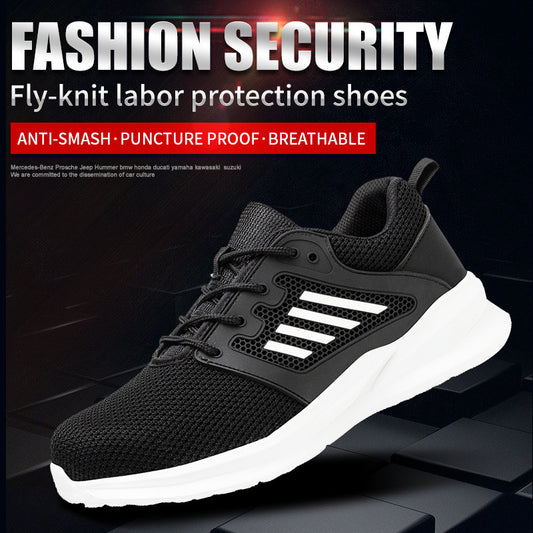 Anti-smashing And Anti-penetration Summer Breathable Safety Shoes Protective Lightweight Comfortable Air Cushion Work Shoes