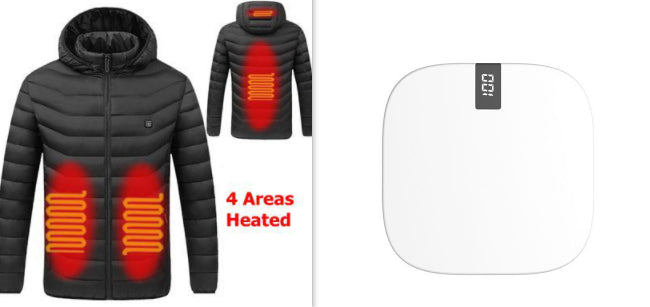 Chaqueta de hombre de algodón con calefacción inteligente con carga USB de algodón con calefacción de invierno