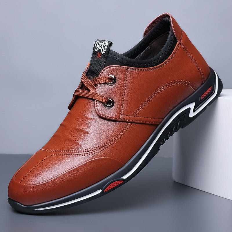 Men's Casual Breathable Soft Sole Lace-up Leather Shoes