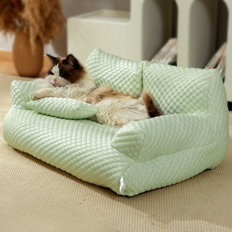 Pet Sofa Four Seasons Universal Removable And Washable Kennel Waterproof Breathable Ice Silk