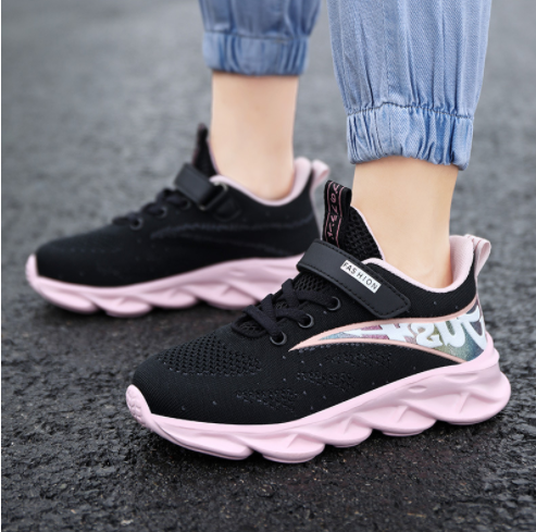 Lace-Up Girls Breathable Running Shoes