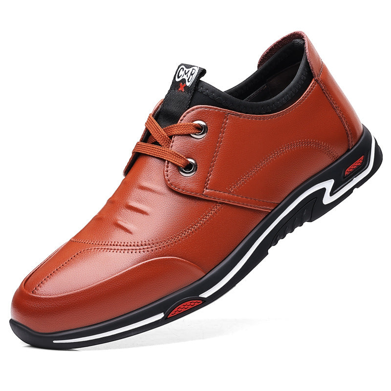 Men's Casual Breathable Soft Sole Lace-up Leather Shoes