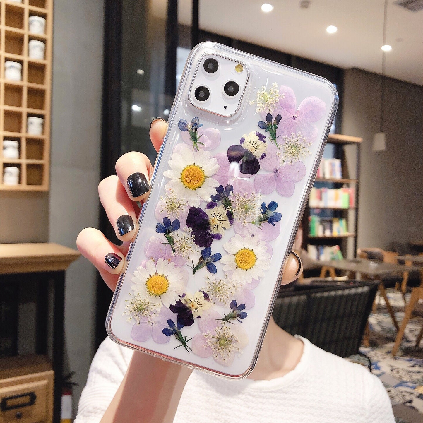 Fundas para teléfono con flores preservadas de epoxi