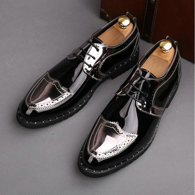 Summer British pointed casual leather shoes