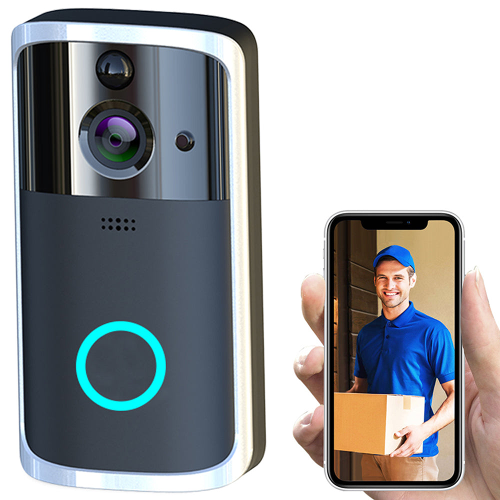 WiFi Video Doorbell Camera Size: 7.5cm * 3.3cm * 14.4cm Storage medium: 32GB TF card Material: PCB Specifications: Easy to install, no wiring required Watch remotely anytime, anywhere Mobile normal alarm, APP real-time reminder APP remote conversation Two
