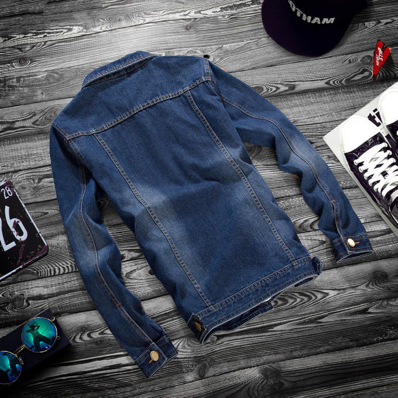 Fashion lapel men's denim jacket jacket men casual