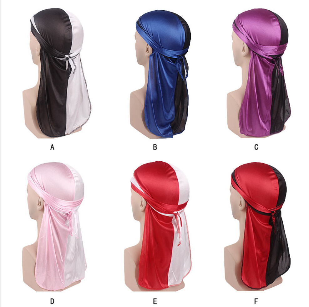 Fashion Double Soft Satin Durag Men's Accessories