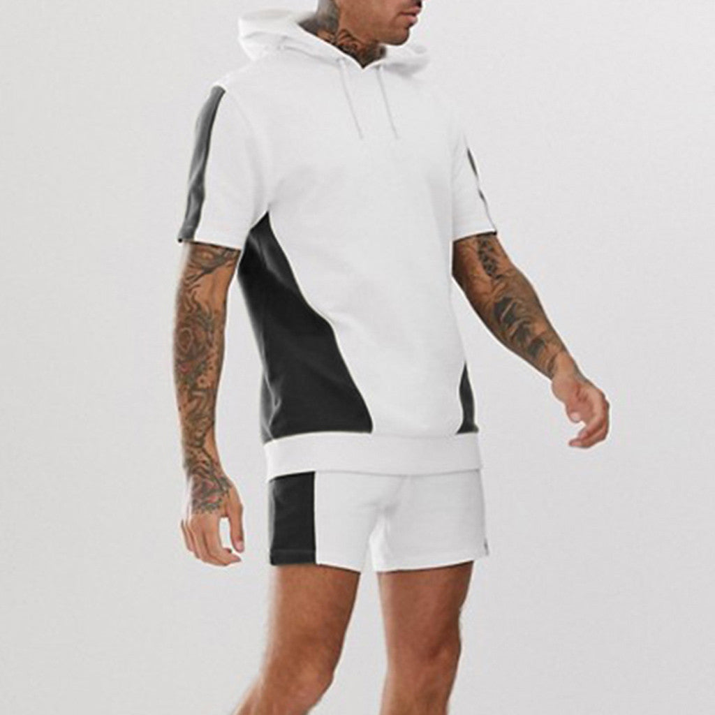 Men's hooded colorblock t-shirt