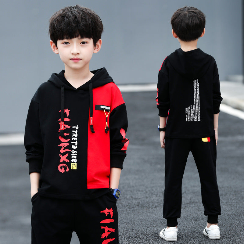 Children's Boys Spring And Autumn Clothes Foreign Style Sports Two-Piece Suit