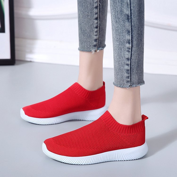 Fly woven socks shoes stretch fabric women's shoes