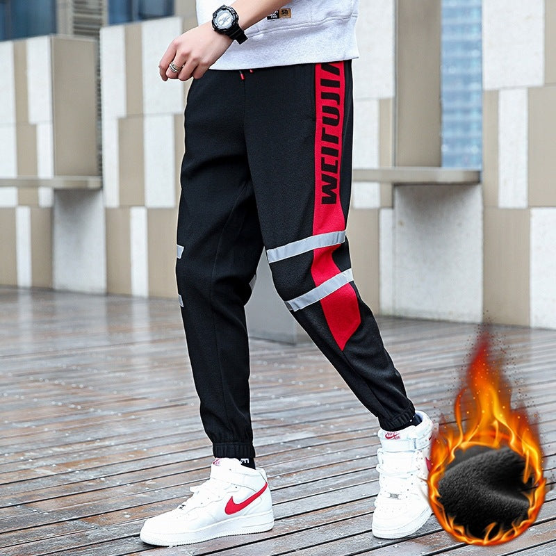 Men's autumn and winter plus cashmere sweatpants