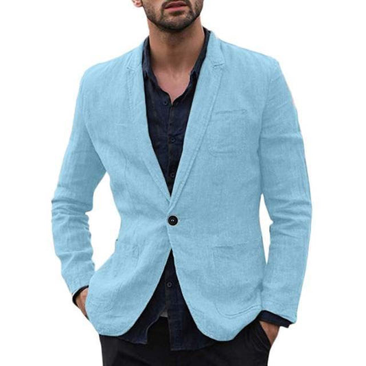 autumn Solid for Men Cotton Thin Suits Blazers Jacket coa