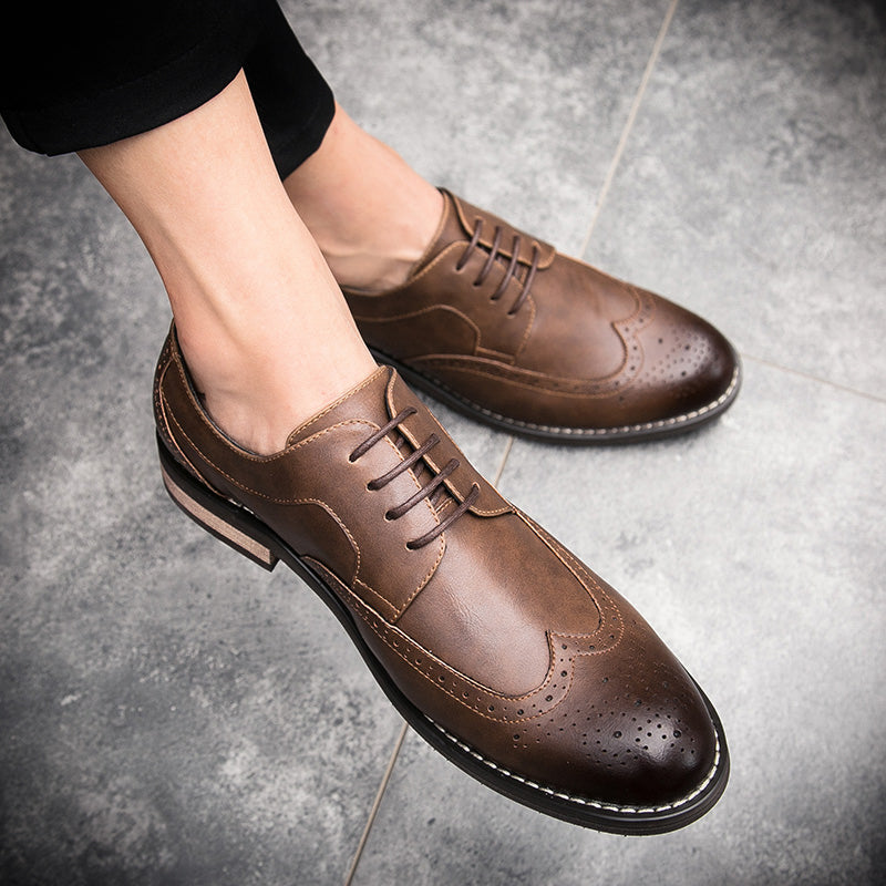 Men's shoes autumn breathable British leather shoes