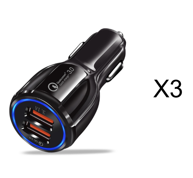 Quick Charge 3.0 Autoladegerät für Mobiltelefon Dual USB Autoladegerät Qualcomm Qc 3.0 Schnellladeadapter Mini USB Autoladegerät