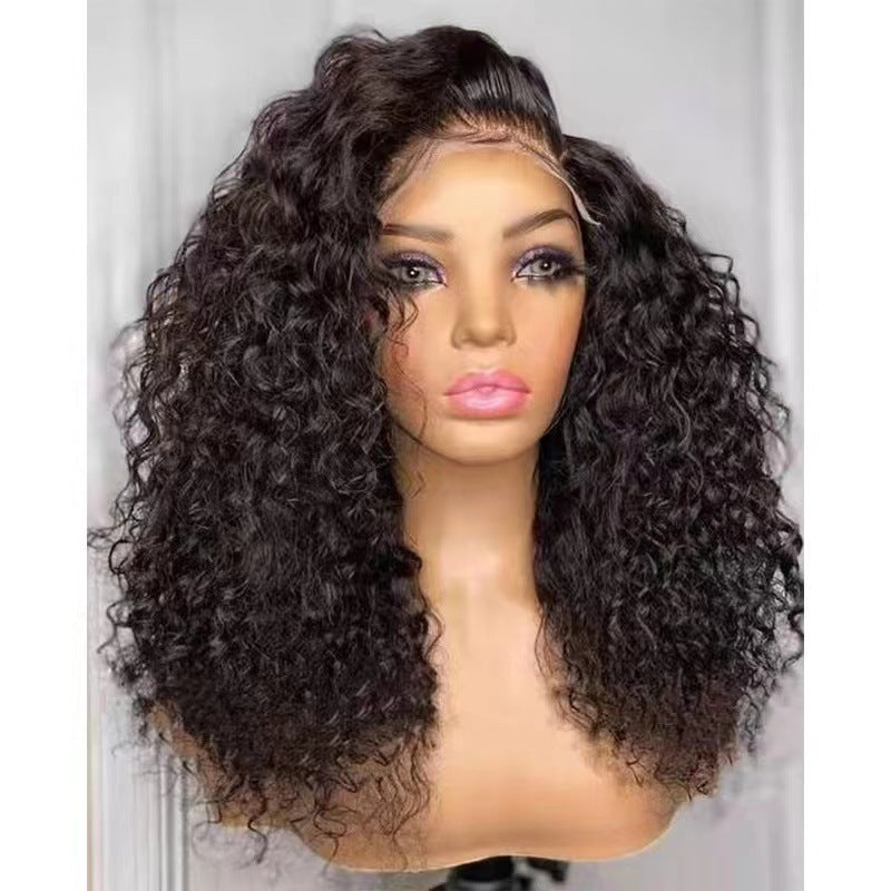 Front Lace Wig European And American Style Wig Female AliExpress New Mid-length Curly Hair Chemical Fiber Wig Factory Spot