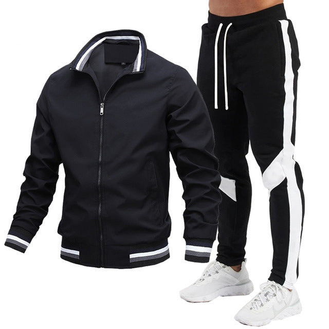 Street Running Sports Teen Jacke Stitching Printing Jogginghose Anzug