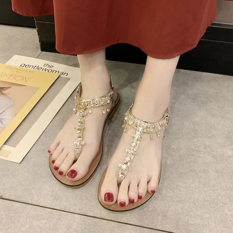 Flip-toe Sandals Fairy Style Flat Bottom