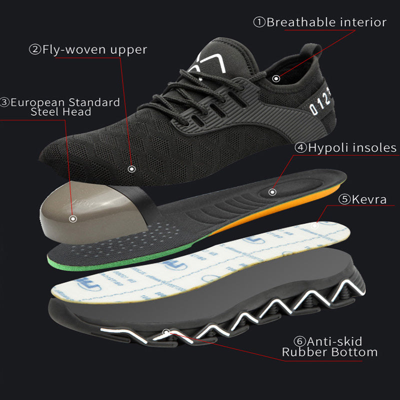 Breathable flying woven anti-smash shoes