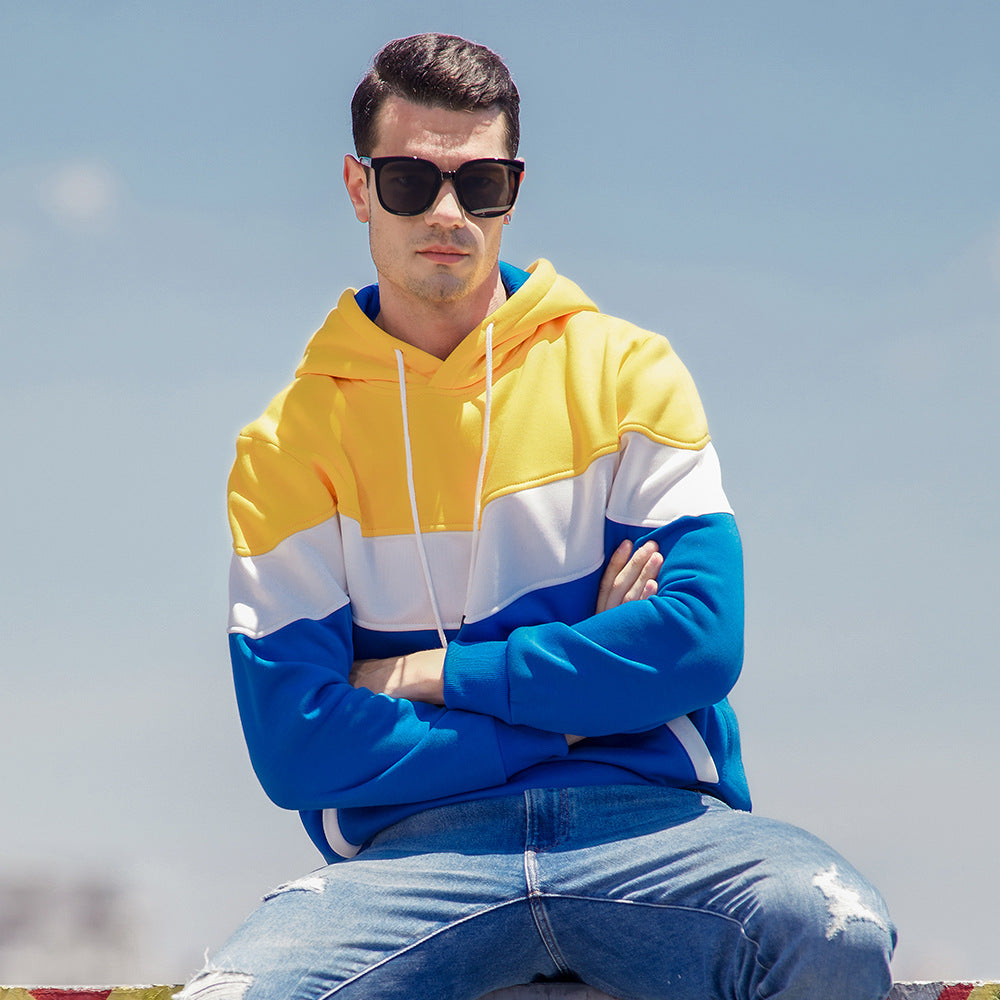 Men's color block hoodie sweatshirt