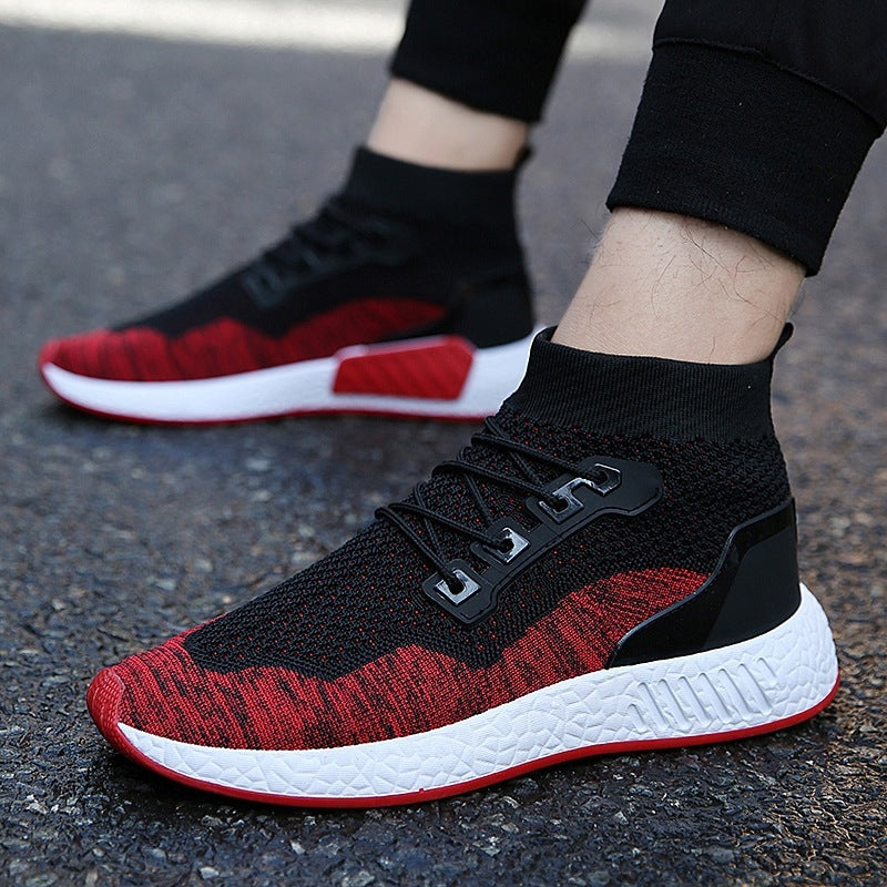 Flying woven line breathable running shoes