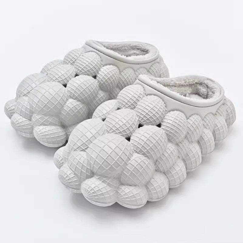 Cotton Slippers Winter Indoor Outdoor Non-slip Bubble