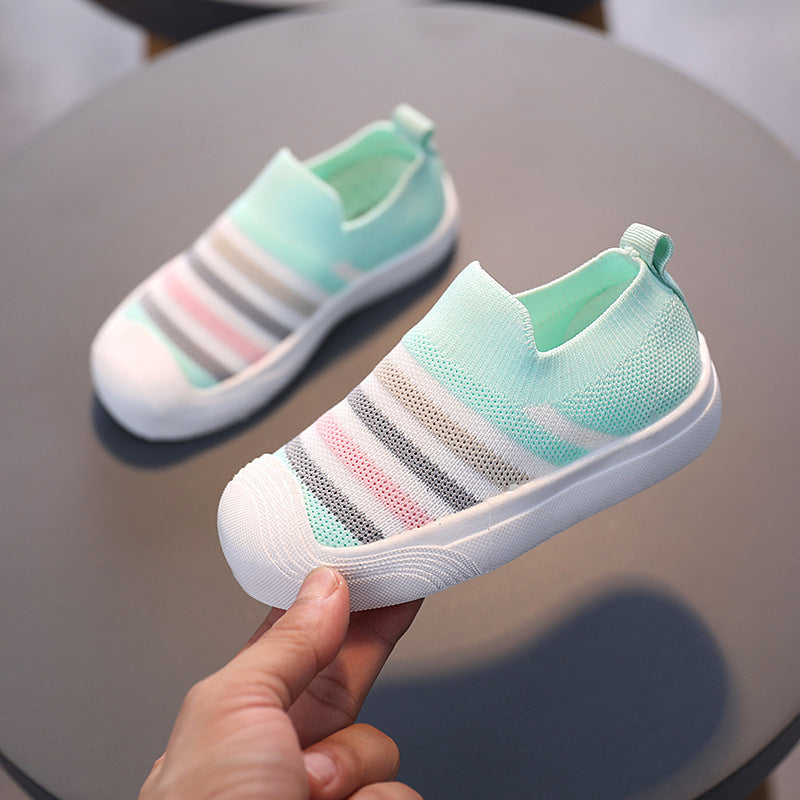 Candy-colored Flying Woven Breathable Casual Shoes