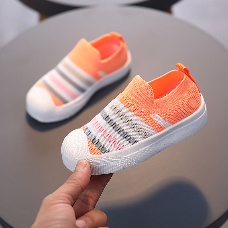 Candy-colored Flying Woven Breathable Casual Shoes