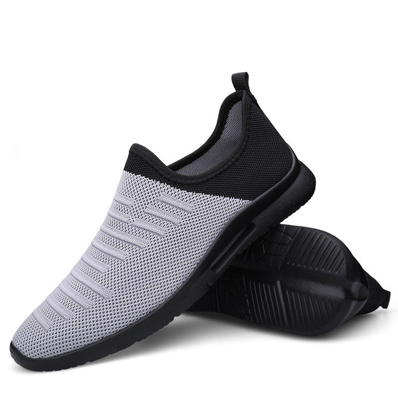 Super Light Flat-Bottom Breathable Fly Woven Sports Casual Men's Shoes