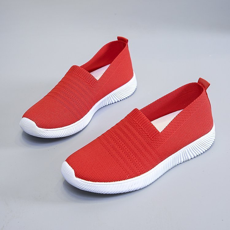 New Trend Korean Fashion Breathable Casual Shoes One Pedal Lazy Shoes Flying Woven Women's Single Shoes Net Shoes