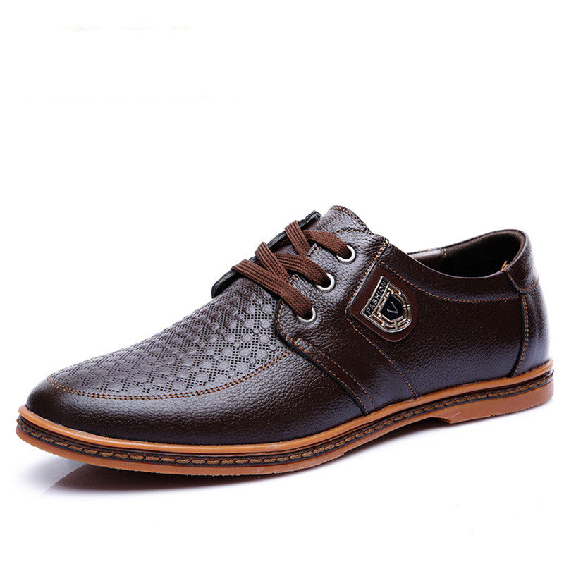 Men's Casual Leather Shoes Business Soft Sole Round Toe