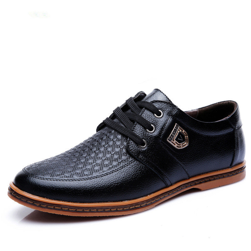 Men's Casual Leather Shoes Business Soft Sole Round Toe