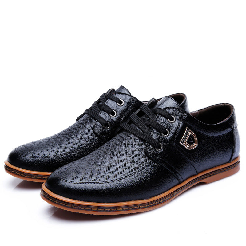 Men's Casual Leather Shoes Business Soft Sole Round Toe