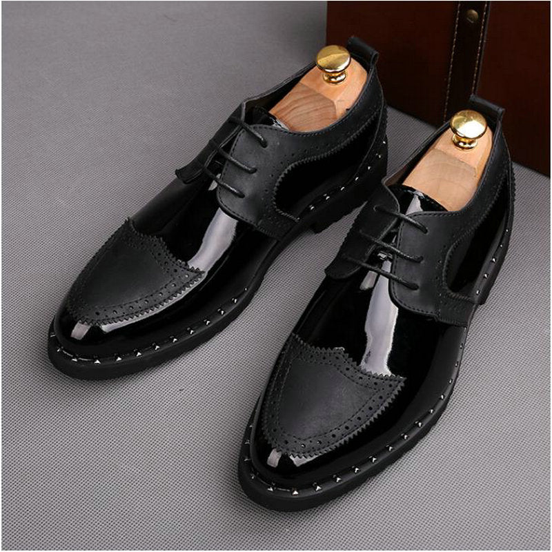 Summer British pointed casual leather shoes