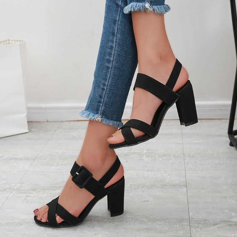 European And American Fish Mouth Thick Heel Fashion Sandals