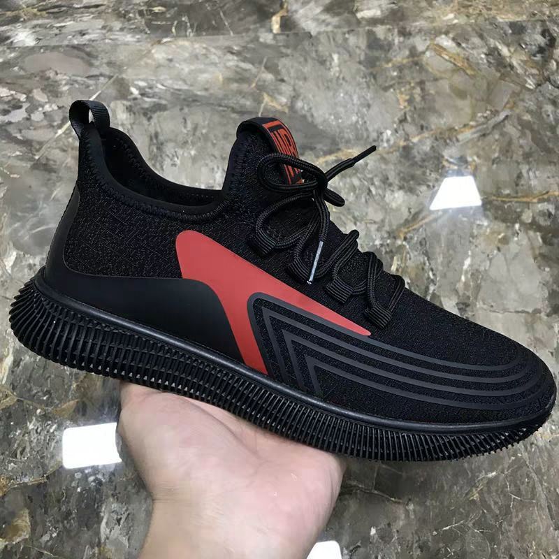 All Black Work Shoes Men's Mesh Men's Shoes Breathable Lightweight Mesh Shoes Summer Mesh Sports Casual Shoes