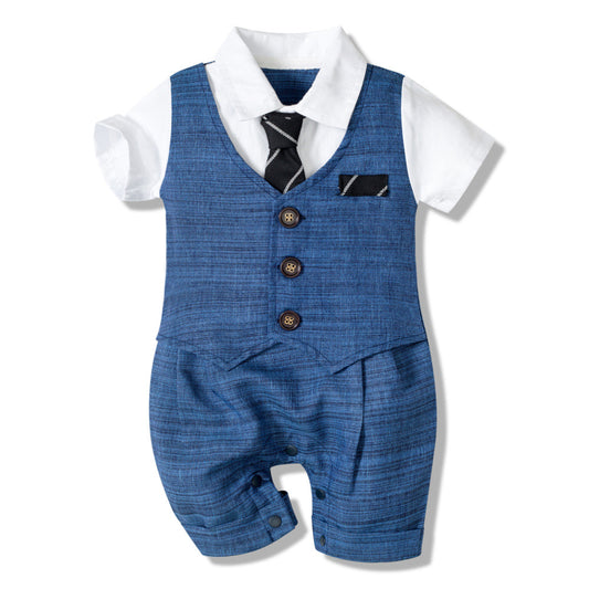 Summer New Baby Boy Jumpsuit Boys Gentleman Baby Children's Clothing