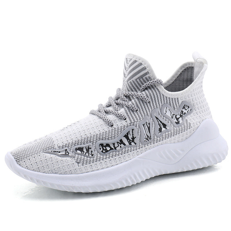 Flying Woven Mesh Sports Shoes Men's Casual Breathable Coconut Shoes Tide Shoes Running