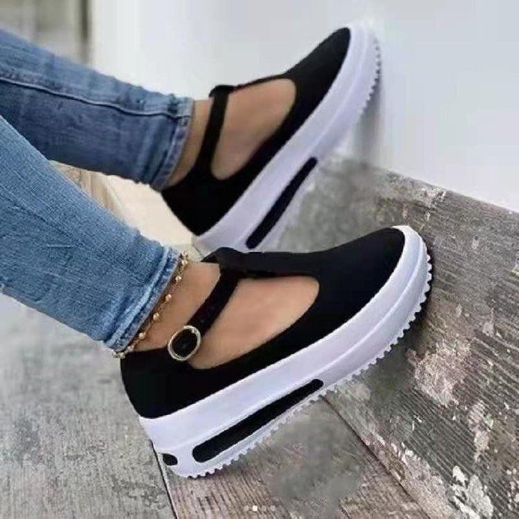 Thick Sole Increased Women's Single Shoes Buckle Casual