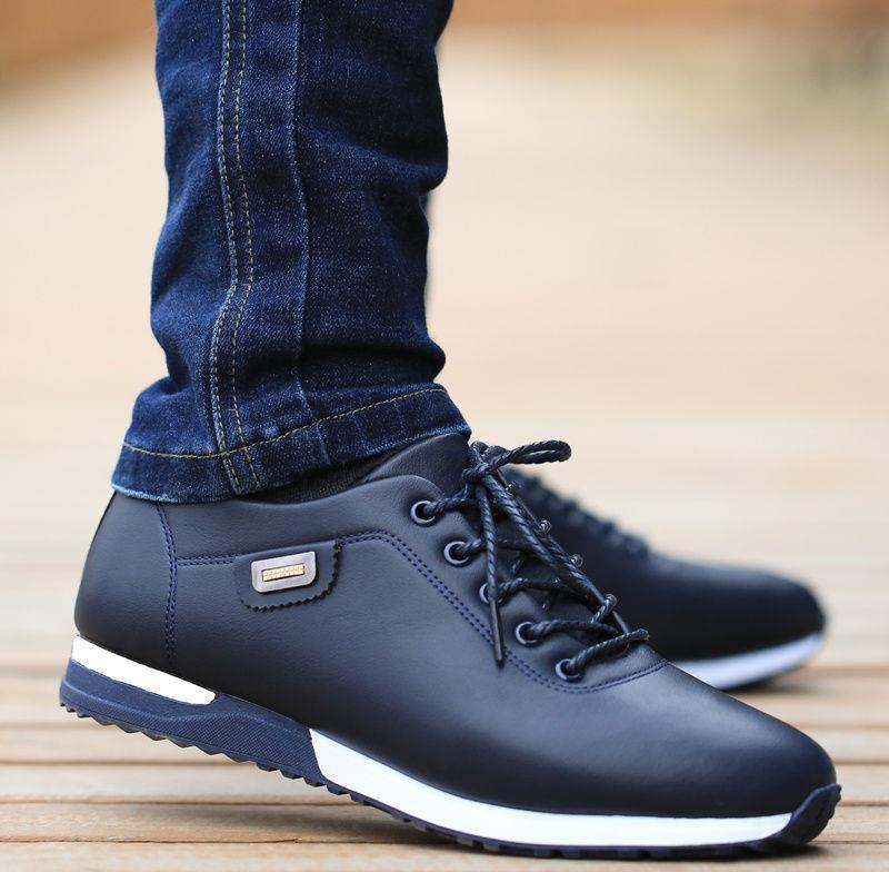 Men's Casual Leather Shoes Korean Youth Leather