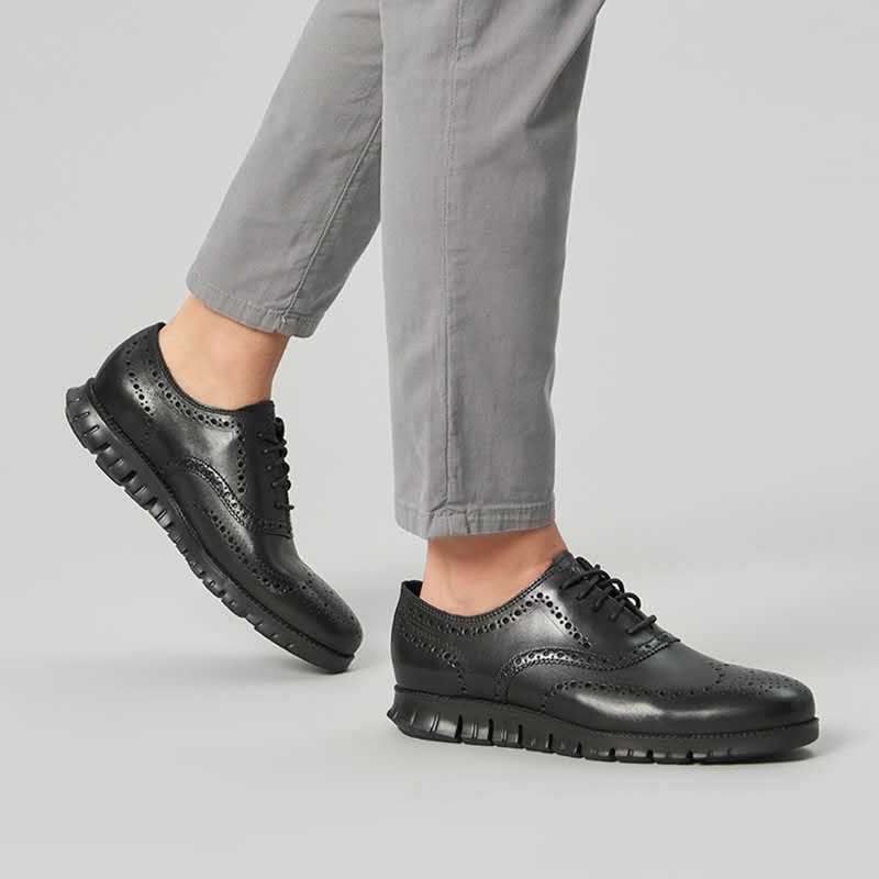 Thick-Soled Youth Large Size Leather Shoes