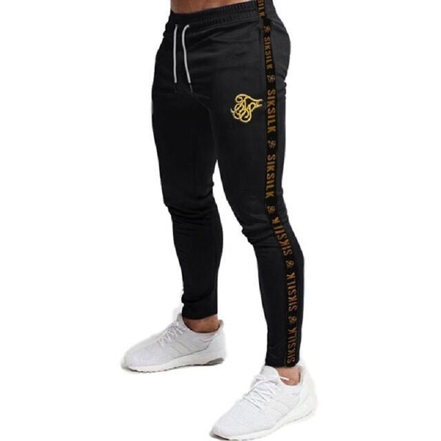 New Men'S Silk Jogging Sports Hip-Hop Slim Stretch Trousers