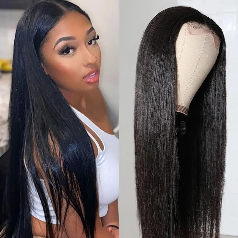 Natural Lace Front Wig Medium Long Straight Hair