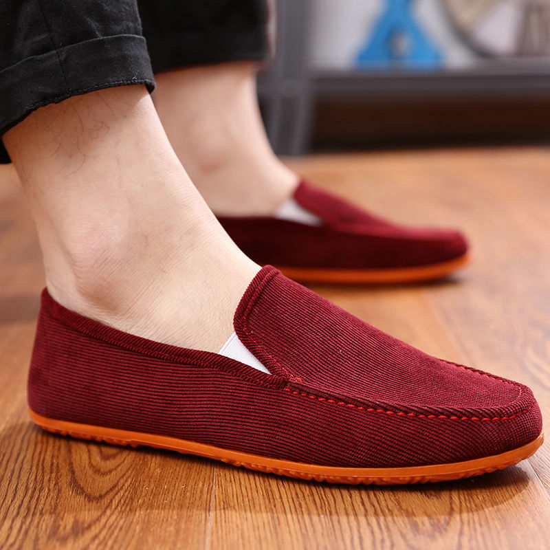 Summer Breathable Men's Shoes Old Beijing Canvas Shoes Men's Korean Version Of Peas Shoes Casual Shoes Driving Lazy Shoes Men's Cloth Shoes