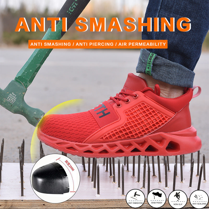 Fly-Woven Mesh Breathable Labor Insurance Shoes Construction Site Anti-Smash And Anti-Stab Shoes