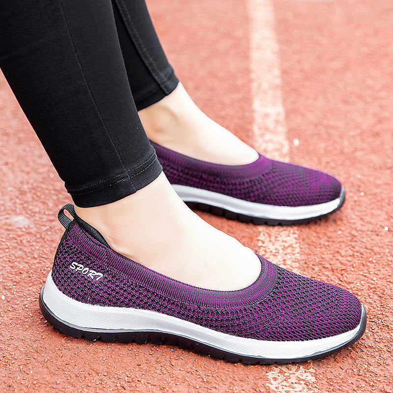 Flying Woven Mesh Shoes  Women'S Breathable Shoes  Pregnant Women'S Shoes  Walking  Dancing  Mother'S Casual Shoes