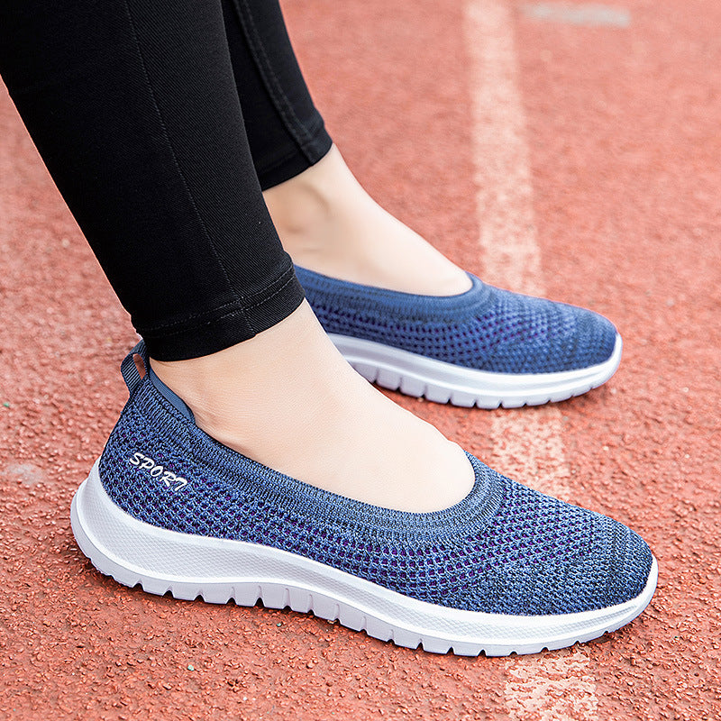 Flying Woven Mesh Shoes  Women'S Breathable Shoes  Pregnant Women'S Shoes  Walking  Dancing  Mother'S Casual Shoes