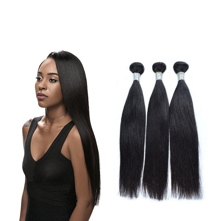 Real Hair Wigs Hair Bundles Wigs Europe And America 9A Straight Hair Curtain Straight Hair