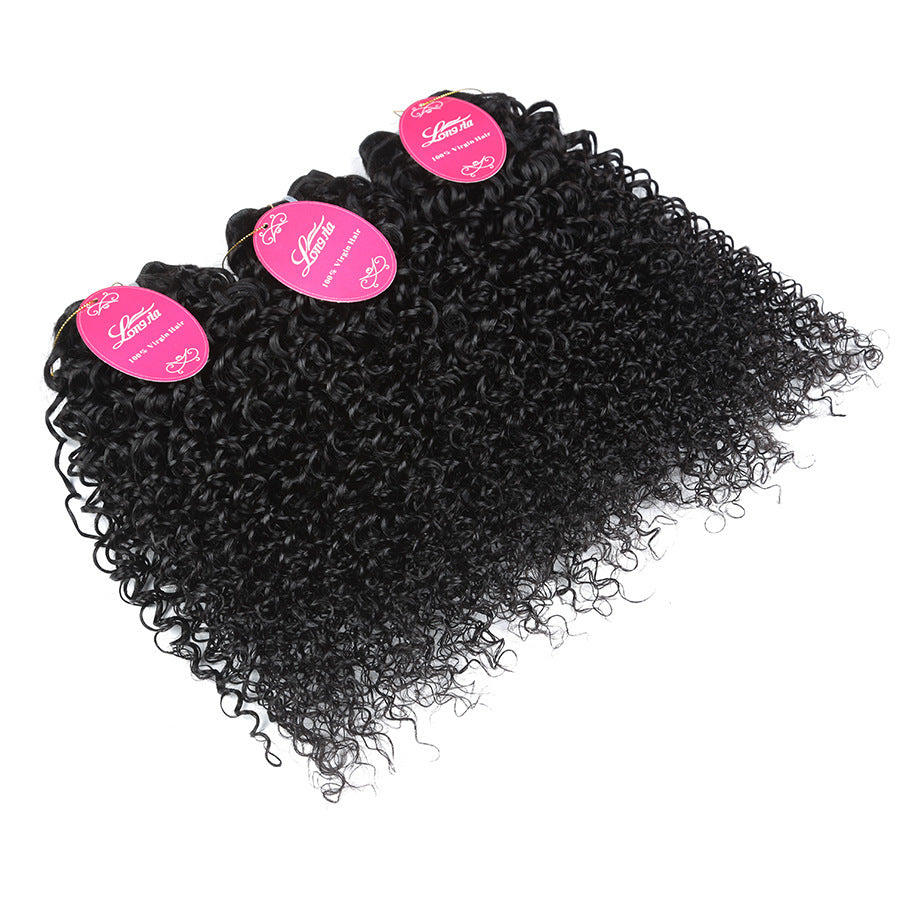 Hair Bundles Kinky Curly Hair Buns Brazilian Real Hair Curly Can Be Dyed