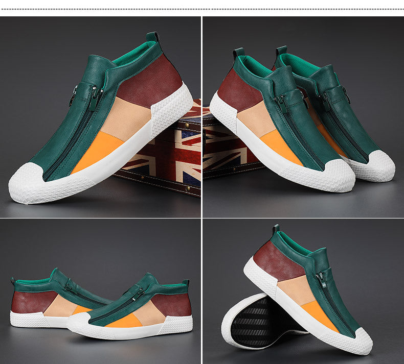 Men'S Sneakers Autumn New Breathable Men'S Shoes Korean Version Of The Trend Of Men'S Low-Cut Sports And Leisure Color-Block Canvas Shoes