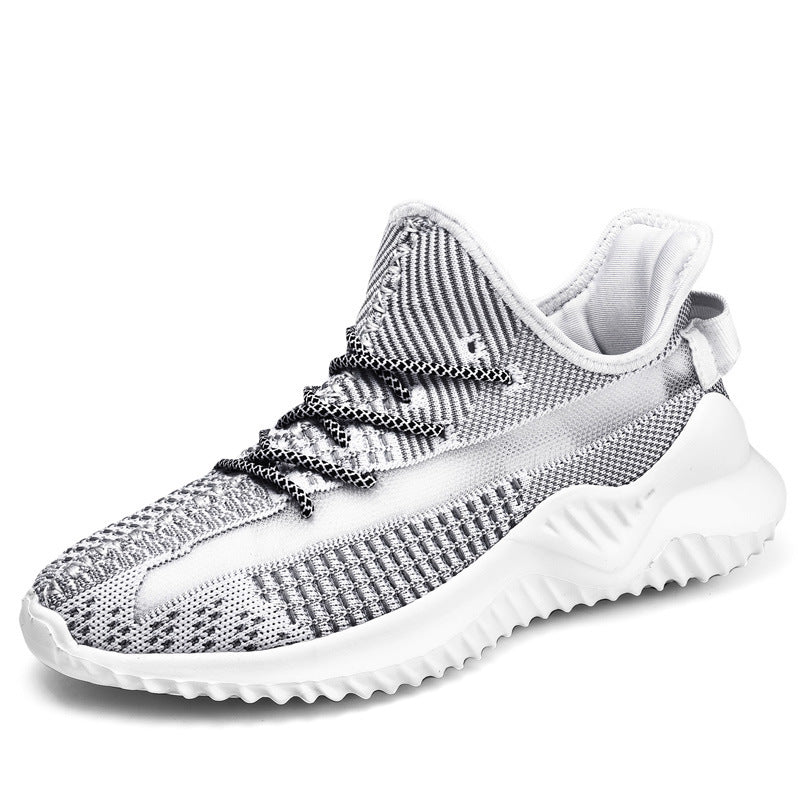 Spring Fashion Flying Woven Sneakers Men'S Running Shoes Breathable Mesh Shoes